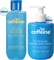 mCaffeine Aquatic Freshness Body Duo | 3-in-1 Perfume Body Wash |Perfume Body Lotion(2 Items in the set)