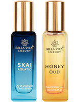 BELLAVITA SKAI AQUATIC & HONEY OUD perfume combo|Bergamot & Amber Notes|Long Lasting|(2 Items in the set)