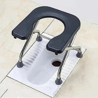 ojla Stainless Steel Frame Comfortable Safe Toliet Commode Commode Chair (Black) Commode Chair(Steel)