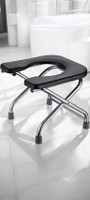 LORCO Stainless Steel Frame Comfortable Safe Toliet Commode Shower Chair(Steel)