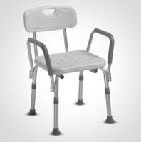 AGEasy (Max Group)Shower Chair for Seniors, Adjustable Bath Stool, Removable Back, Shower Chair(White)