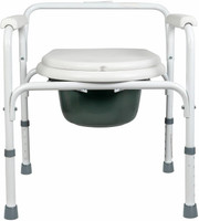 Entros KL810L Light Weight Portable Anti Skid Comfortable Commode Stool Shower Chair toilet pot Seat Commode Chair For Disabled patient Men & Women Commode Chair(White)