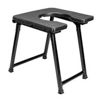 Bexdir black Foldable stool with anti skid rubber legs Commode Chair(Black)