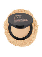 SWISS BEAUTY Airbrush Finish Compact | SPF 10 Smooth Matte | Oil Control Lightweight Compact(Hazel, 9 g)