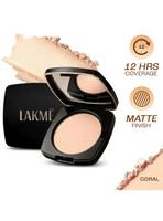 Lakmé Forever Matte  Compact(Coral, 9 g)