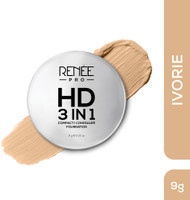 Renee PRO HD 3-IN-1 SPF 20 Full Matte Compact, Works as Concealer, Foundation & Powder Compact(Ivorie, 9 g)