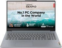 Lenovo IdeaPad Slim 3 AMD Ryzen 3 Quad Core 7320U - (8 GB/512 GB SSD/Windows 11 Home) 15AMN8 Thin and Light Laptop(15.6 Inch, Arctic Grey, 1.62 kg, With MS Office)