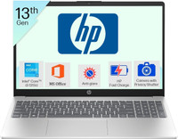 HP 15s Intel Core i3 13th Gen 1315U - (8 GB/512 GB SSD/Windows 11 Home) 15-fd0006TU / 15-fd0569TU Thin and Light Laptop(15.6 Inch, Natural Silver, 1.75 Kg, With MS Office)