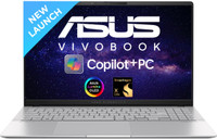 ASUS Vivobook S 15 OLED Powered Copilot + , AI PC Qualcomm Snapdragon X Elite - (16 GB/1 TB SSD/Windows 11 Home) S5507QAD-MA751WS Thin and Light Laptop(15.6 Inch, Cool Silver, 1.42 Kg, With MS Office)