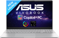 ASUS Vivobook S 15 OLED Powered Copilot + , AI PC Qualcomm Snapdragon X Plus - (16 GB/1 TB SSD/Windows 11 Home) S5507QA-MA551WS Thin and Light Laptop(15.6 Inch, Cool Silver, 1.42 Kg, With MS Office)
