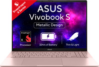 ASUS Vivobook S16 OLED (2025) with Backlit Keyboard, Metal Body*, Qualcomm Snapdragon X - (16 GB/512 GB SSD/Windows 11 Home) S3607QA-SH078WS Thin and Light Laptop(16 inch, Pink, 1.74 Kg, With MS Office)