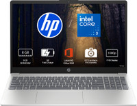 HP 15 (i3 14th Gen) Intel Core 3 100U - (8 GB/512 GB SSD/Windows 11 Home) 15-fd1253TU/ 15-fd1225TU Thin and Light Laptop(15.6 Inch, Natural Silver, 1.65 Kg, With MS Office)