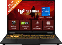 ASUS ASUS TUF Gaming F16 (2026) Intel Core i7 14th Gen 14650HX - (16 GB/1 TB SSD/Windows 11 Home/8 GB Graphics/NVIDIA GeForce RTX 5050/144 Hz) FX608JHI-TU225WS Gaming Laptop(16 inch, Jaeger Gray, 2.2 kg, With MS Office)