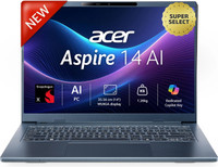 Acer Aspire 14 AI Office 2024 + M365 Basic Snapdragon X - (16 GB/512 GB SSD/Windows 11 Home) A14-11M Thin and Light Laptop(14 Inch, Steam Blue, 1.26 Kg, With MS Office)