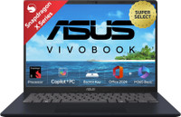 ASUS Vivobook 14 (2025) with Office 2024 + M365 Basic*, Backlit Keyboard, Qualcomm Snapdragon X - (16 GB/512 GB SSD/Windows 11 Home) X1407QA-LY038WS Thin and Light Laptop(14 inch, Quiet Blue, 1.49 Kg, With MS Office)