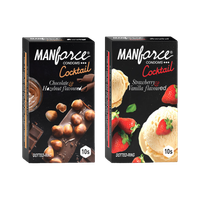 MANFORCE Cocktail Combo Pack (Hazelnut & Chocolate and Strawberry & Vanilla) Condom(Set of 2, 20 Sheets)