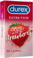 DUREX Strawberry Flavoured Condoms - 12 Count Condom(12 Sheets)