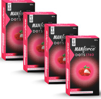 MANFORCE Extra Dotteds, Litchi Flavoured Condom(Set of 4, 40 Sheets)