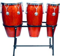 Mayur Musical Congo Drum Set with Stand – Hand Percussion for Stage Studio & School Drums Fiber Bongo(32 cm)