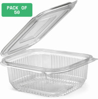 Inaara Plastic Utility Container  - 375 ml(Pack of 50, Clear)
