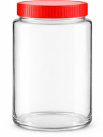 BARNIWALA Glass Utility Container  - 5 kg(Transparent, Red)