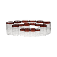 MILTON Plastic Grocery Container  - 270 ml, 665 ml, 1240 ml(Pack of 18, Brown)