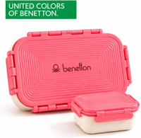 United Colors of Benetton Stainless Steel Utility Container – 880 ml(Pink)