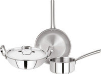 BERGNER Tripro Stainless Steel Induction Bottom Cookware Set(Triply, 4 - Piece)