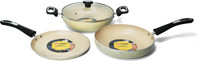 IMPEX Nonstick Granite 4 Pcs Festival GIft Set FKT(B) 5 Layer Super Granite Induction Bottom Non-Stick Coated Cookware Set(Aluminium, 4 - Piece)