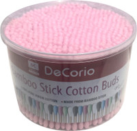 DC DECORIO 500pcs/Box PINK Double Head Cotton Swabs Nose Ears Cleaning Health Care Pink(500 Units)