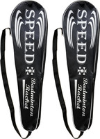 Kataar Enterprises (Pack of 2) KE Speed Badminton Cover (Matty Material)(Standard Strap) Stick Cover Free Size(Black)