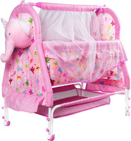 Pandaoriginals BEST QUALITY BABY CRADLE|SOFT CUSHION Baby Jhula Cute Elephant Face(Multicolor)