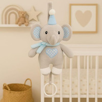 Smilebaby Plush Hanging Toy Rattles for Crib and Stroller Keep Your Baby(Grey)