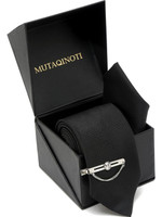 MUTAQINOTI Silk Tie Pin Set(Black)