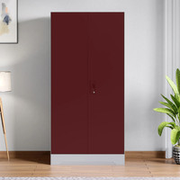 Interio by Godrej Slimline 2 Door with 4 Shelves Metal Almirah(Finish Color - Body: Royal Ivory, Door: Russet, Knock Down)