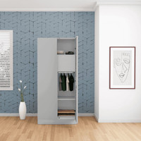 Interio by Godrej Slimline 2 Door With Locker Metal Almirah(Finish Color - Royal Ivory, Knock Down)