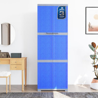 Nilkamal Freedom FML Plastic Cabinet for Multipurpose Storage Solution|Bedroom|Kids Room Plastic Almirah(Finish Color - Deep Blue & Grey, DIY(Do-It-Yourself))