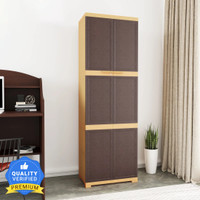 Nilkamal Freedom FML Compact Plastic Cabinet for Storage Organizer|Adults & Kids| Plastic Almirah(Finish Color - Weathered Brown & Biscuit, DIY(Do-It-Yourself))