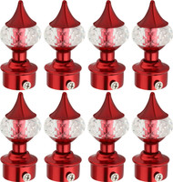Ghazian Red Curtain Knobs, Rod Rail Bracket Metal(Pack of 8)