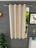 Panipat Textile Hub 152.4 cm (5 ft) Window Polyester Semi Transparent Curtain Single Curtain(Beige, Solid)
