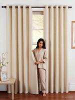 Panipat Textile Hub 213 cm (7 ft) Door Polyester Curtain (Pack Of 2)(Cream, Solid)