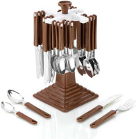 Finner Stand 12 Spoons, 6 Forks, and 6 Butter Knife | Stainless Steel Cutlery Set(Pack of 24)