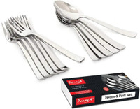 Parage 12 Pieces Spoon Set & Fork Set for Tea, Coffee, Sugar, Condiments & Spices Stainless Steel Cutlery Set(Pack of 12)