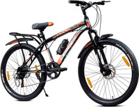 LEADER Beast 26T IBC Premium Cycle for Men with Front Suspension & Dual Disc Brakes 26 T (inch) Mountain Cycle(7 Gear, Black, Rigid)