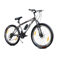 LEADER Gladiator 26tT Multi Speed [21 Speed] Cycle with Front and Disc Brake 26 T (inch) Hybrid Cycle/City Bike(21 Gear, Grey, Only Front Suspension)
