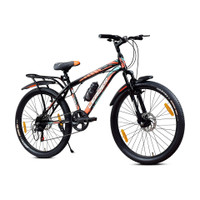 LEADER Beast 24T IBC Premium Cycle for Kids with inbuilt Carrier, Dual Disc Brakes, 24 T (inch) Mountain Cycle(7 Gear, Black, Rigid)