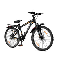 Urban Terrain Comet Pro 26T Mountain Cycles with inbuilt carriers & Dual disc brake 26 T (inch) Road Cycle(Single Speed, Black, Only Front Suspension)