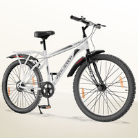 Urban Terrain Comet 26T Steel Single Speed Mountain Cycle with Inbuilt Carrier 26 T (inch) Road Cycle(Single Speed, White, Black, Rigid)