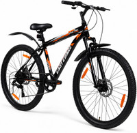 EAST COAST MultiSpeed Bike with FS & DD Brake 26 T Mountain Cycle 26 T (inch) Mountain Cycle(7 Gear, Black, Only Front Suspension)