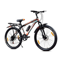 LEADER Beast 26T IBC Premium Cycle for Men with Front Suspension & Dual Disc Brakes 26 T (inch) Mountain Cycle(7 Gear, Black, Only Front Suspension)